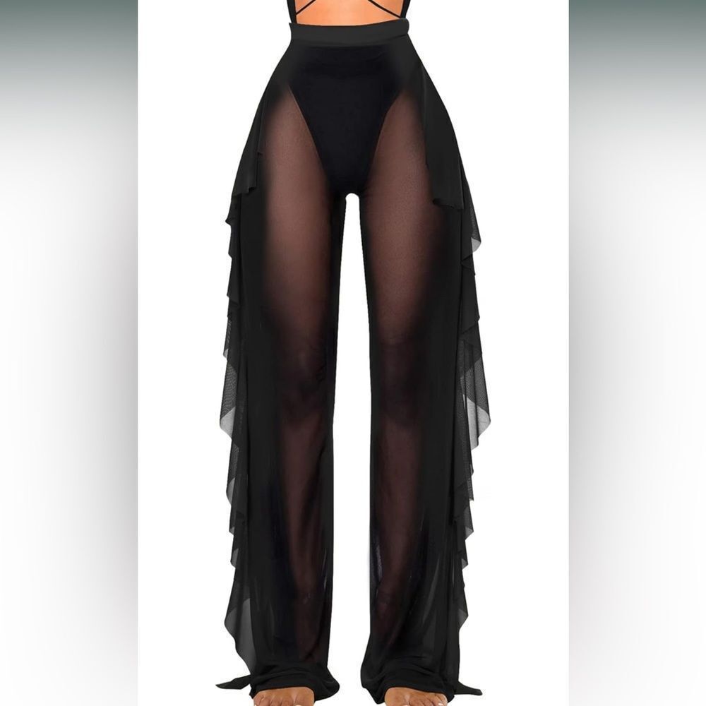 Fashion nova set of swim coverup mesh pants